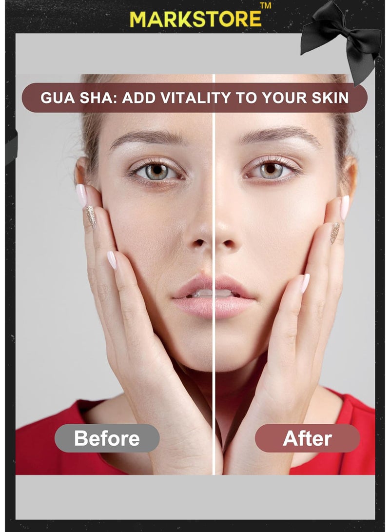 MARK STORE Gua Sha stone Stainless steel Facial Tools, Gua sha Tool Face silver for Jawline Sculpting and Puffiness Reducing, Gua Sha Massage Tool, Skin Care Gift - Image 4