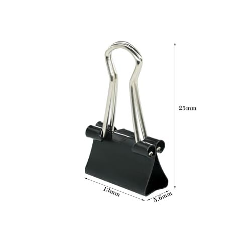 Ykimok 64Pcs Mini Binder Clips, 0.5 inch(13mm), Paper Clamps Micro Size for Office Supplies, Black - Image 2