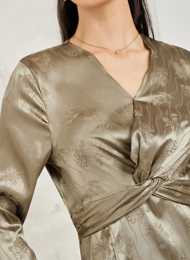 ستايلي Satin Floral Dress