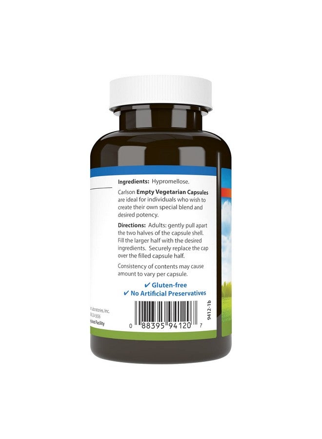 كارلسون - كبسولات نباتية فارغة صغيرة رقم 2، سهلة الفصل والتعبئة، مع زجاجة بغطاء لولبي، 200 كبسولة - Image 3