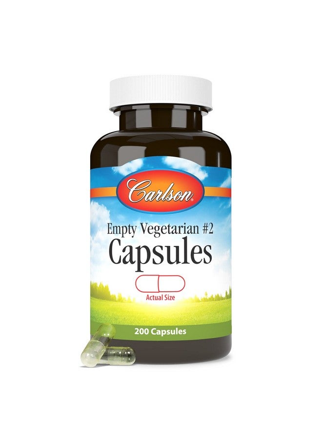 كارلسون - كبسولات نباتية فارغة صغيرة رقم 2، سهلة الفصل والتعبئة، مع زجاجة بغطاء لولبي، 200 كبسولة - Image 5