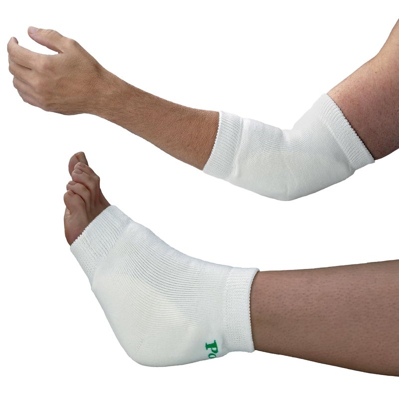 Posey TIDI 6224M Heel and Elbow Protectors with Foam Pads ― Medium ― White ― One Pair of Heel and Elbow Protectors for Protection Against Abrasions ― Home Healthcare ― Medical Supplies - Image 1