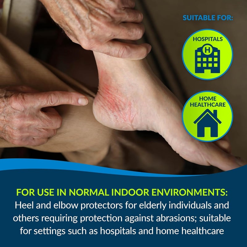 Posey TIDI 6224M Heel and Elbow Protectors with Foam Pads ― Medium ― White ― One Pair of Heel and Elbow Protectors for Protection Against Abrasions ― Home Healthcare ― Medical Supplies - Image 4