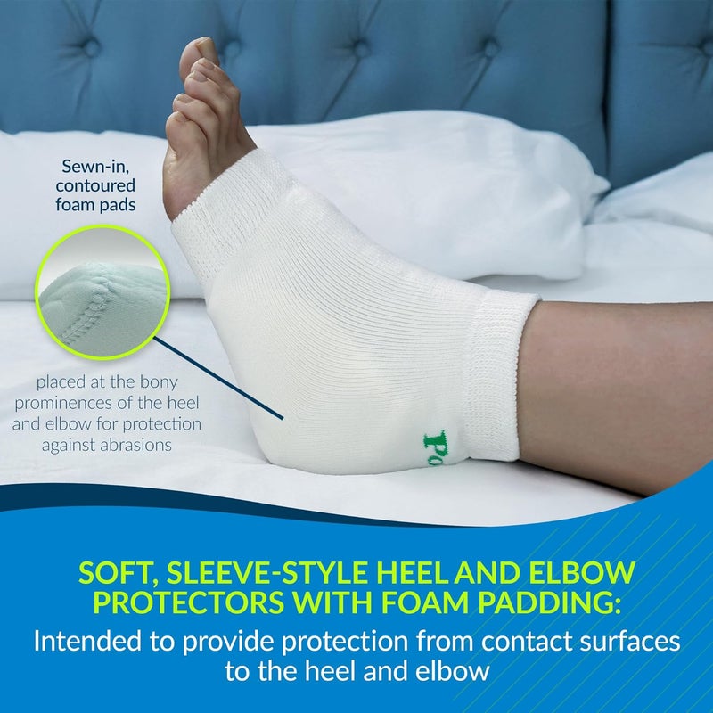 Posey TIDI 6224M Heel and Elbow Protectors with Foam Pads ― Medium ― White ― One Pair of Heel and Elbow Protectors for Protection Against Abrasions ― Home Healthcare ― Medical Supplies - Image 2