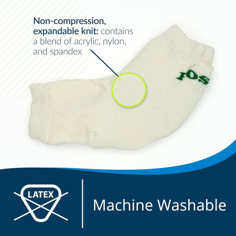 Posey TIDI 6224M Heel and Elbow Protectors with Foam Pads ― Medium ― White ― One Pair of Heel and Elbow Protectors for Protection Against Abrasions ― Home Healthcare ― Medical Supplies - Image 3