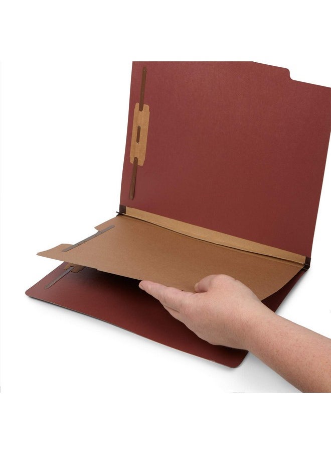 Blue Summit Supplies 10 Letter Size Red Classification Folders 1 Divider 2 Inch Tyvek Expansions Durable 2 Prongs Designed To Organize Standard Medical Files Office Reports Letter Size Red Brick Color 10 Pack  - Image 3