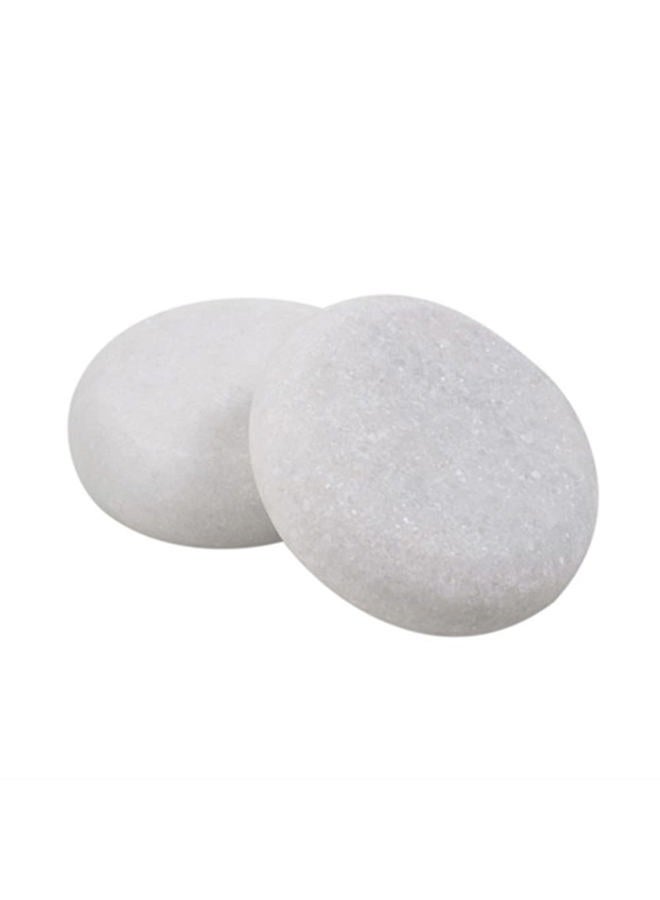 Generic LHYILSWQ 2 Pcs White Marble Cold Stone Hot Massage Stones Rock Spa Massagers Stones for Women&Men 3.14 * 3.14in  - Image 1