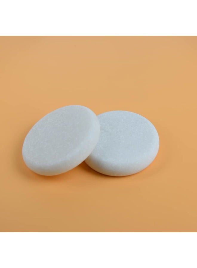 Generic LHYILSWQ 2 Pcs White Marble Cold Stone Hot Massage Stones Rock Spa Massagers Stones for Women&Men 3.14 * 3.14in  - Image 4