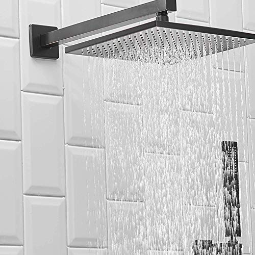 Homevacious Shower System Oil Rubbed Bronze Rainfall Shower Head Faucet And Handle Set 10 Inch with Handheld Spray Mixer Wall Mounted Bathroom Combo Set Rough-in Valve Body Trim Included - Image 4