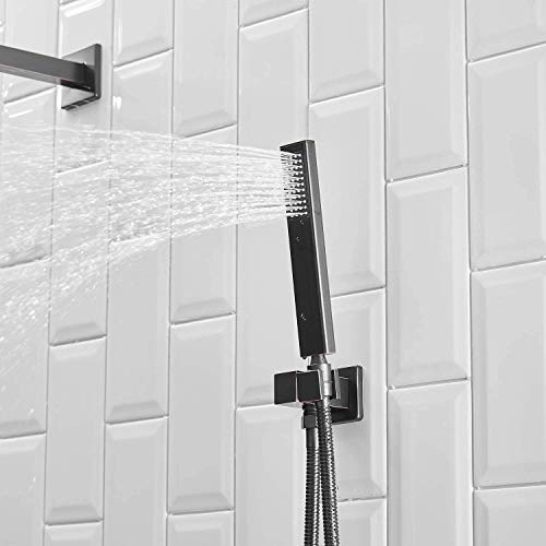 Homevacious Shower System Oil Rubbed Bronze Rainfall Shower Head Faucet And Handle Set 10 Inch with Handheld Spray Mixer Wall Mounted Bathroom Combo Set Rough-in Valve Body Trim Included - Image 5