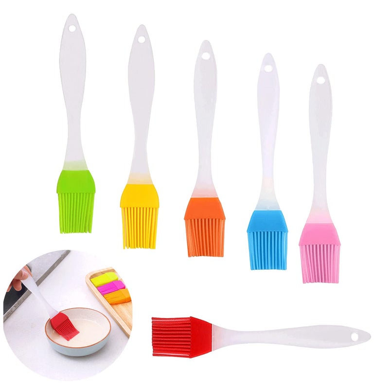Bansusu Silicone Pastry Brush Food Grade 6PCS High Temperature Resistance Small Multifunction Pastry Brushes for Baking Spread Evenly for OilBarbecue Pastry