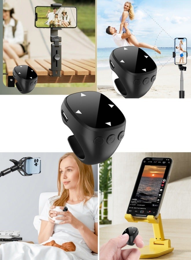 AL RAID Bluetooth Scroll Ring Remote Control, Touch Screen Wireless Page Turner and Multimedia Controller for Various Devices with App Support and Long Battery Life (Black) - Image 1