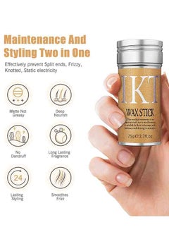 IKT Hair Wax Stick Strong and Long Lasting Hold Non Greasy Styling Wax for Flyaways Edge Frizz Hair Suitable for Unisex  - Image 3