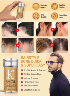 IKT Hair Wax Stick Strong and Long Lasting Hold Non Greasy Styling Wax for Flyaways Edge Frizz Hair Suitable for Unisex  - Image 4