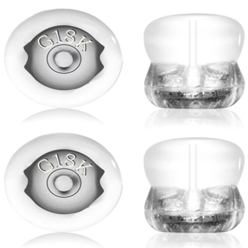 DSOMHZ Earring Backs18K Gold Silicone Earring Backs for StudsDroopy EarsLocking Secure Earring Backs for Heavy EarringNoIrritate Hypoallergenice Soft Clear Earring Backs for Adults