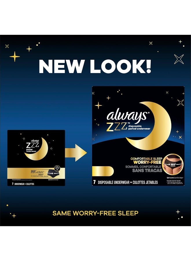 Always ZZZ Overnight Disposable Period Underwear for Women, Size Large, Black Period Panties, Leakproof, Large, 14 Count - Image 2