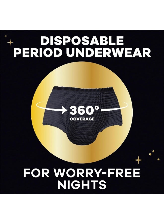 Always ZZZ Overnight Disposable Period Underwear for Women, Size Large, Black Period Panties, Leakproof, Large, 14 Count - Image 4