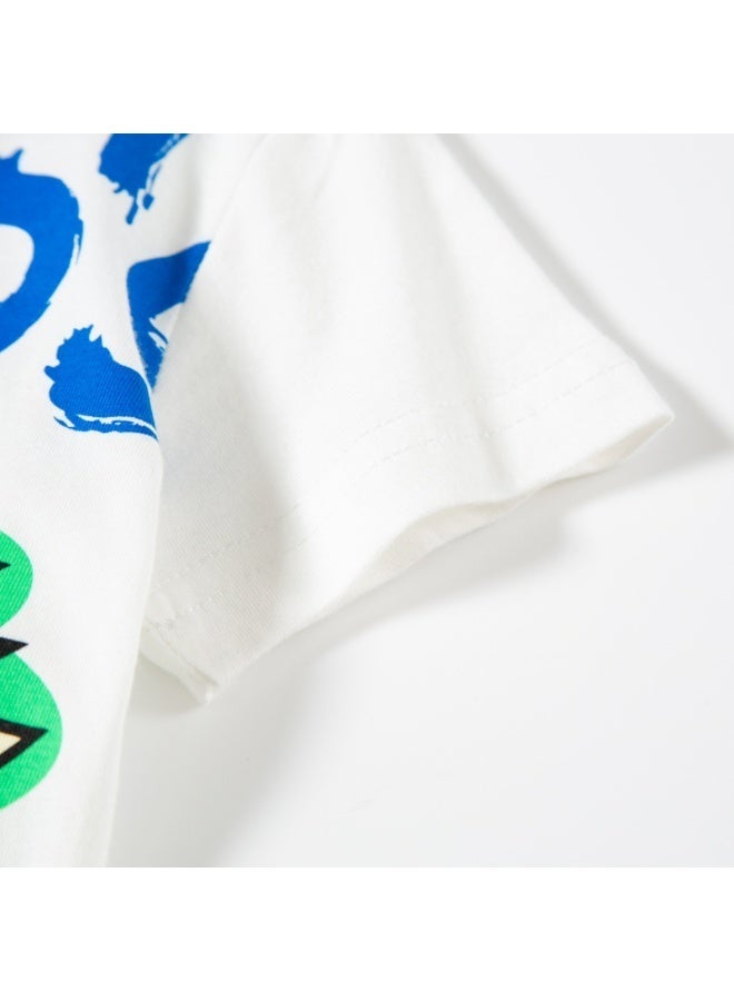 2PCS Toddler Baby Boys Summer T-Shirt,Cotton Casual Sports Boys' Cute Cartoon Dinosaur Shark Crocodile Printed T-Shirt - Image 4