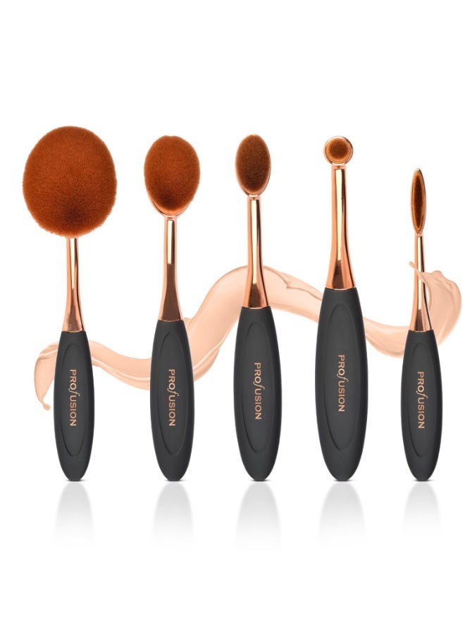 Profusion Cosmetics Deluxe Pro Brush Vault, Black, 5 Pieces - Image 1