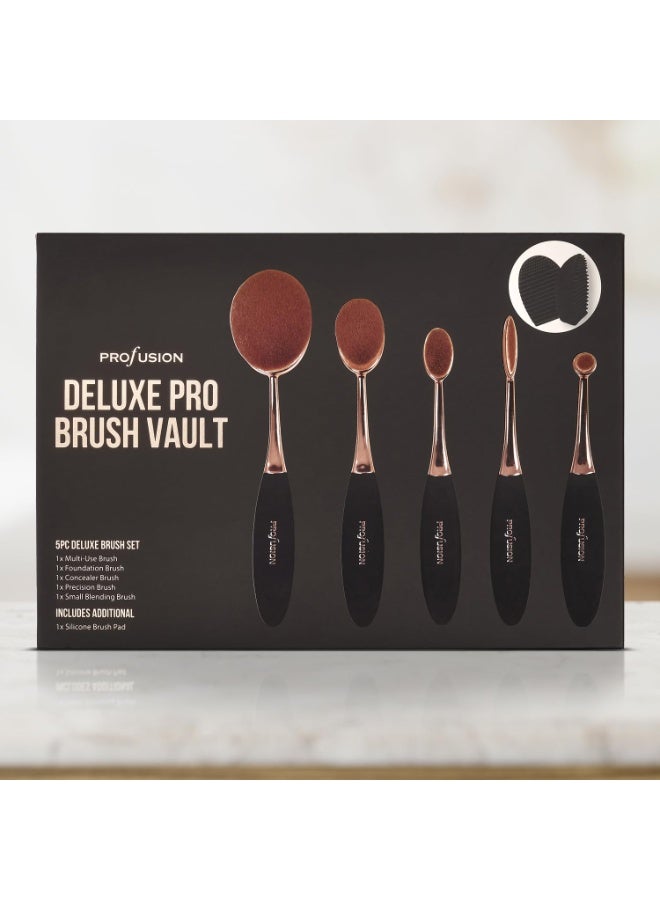 Profusion Cosmetics Deluxe Pro Brush Vault, Black, 5 Pieces - Image 3