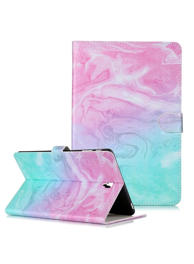 HuHa Case Cover Colored Drawing Pattern Horizontal Flip PU Leather Case with Holder & Card Slots & Wallet For Galaxy Tab S4 10.5 / T830 Pink Green Marble