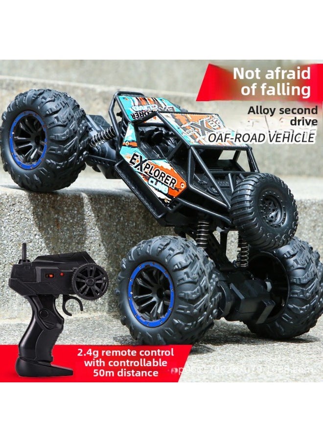 null - Oversized Alloy Off-road Remote Control Car Six-wheel Four-wheel Drive Climbing Bike Charging High-speed Racing Toys Wholesale-Color:Extra Large Climbing Off-road Vehicle-green [mail Order Box]-Scale:[three Sets Of Batteries] Comes With Data Cable Screwdriver Aa Batteries - Image 1