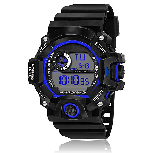 SWADESI STUFF Digital Blue Dial Kids Watch For Boys & Girls - Rubber - Image 1
