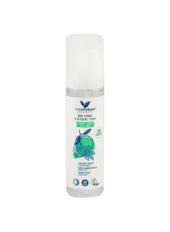 Deodorant Spray Lime & Mint | Natural Vegan Deodorant with 24h Freshness & Protection 75 ML – Made in Germany
