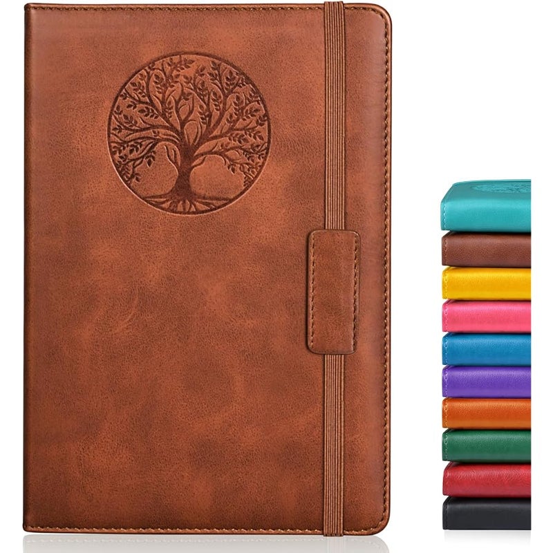 Biuwory Lined Journal Notebook for Women Men,256 Pages A5 Hardcover Leather Journals for Writing,Travel,Business,Work & School,College Ruled Notebooks for Note Taking,Diary Notepad 5.7×8.3(Brown) | Vintage Journal for Women Men,Work,School,Business,Travel Diary,Note taking,College Ruled Writing,Daily Journaling Notebook - Image 1