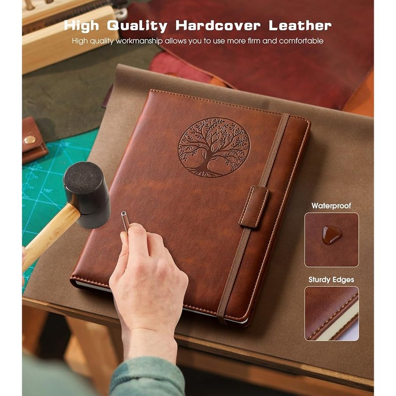 Biuwory Lined Journal Notebook for Women Men,256 Pages A5 Hardcover Leather Journals for Writing,Travel,Business,Work & School,College Ruled Notebooks for Note Taking,Diary Notepad 5.7×8.3(Brown) | Vintage Journal for Women Men,Work,School,Business,Travel Diary,Note taking,College Ruled Writing,Daily Journaling Notebook - Image 3