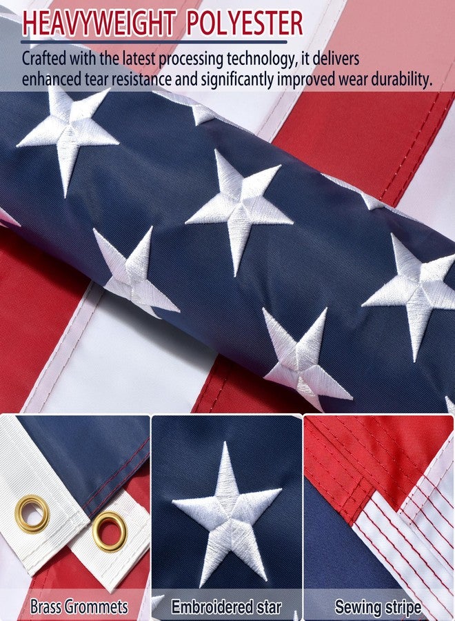 Lifraon American Flags for Outside 3x5 FT- Heavy Duty US Flag USA Flag with Embroidered Stars, Sewn Stripes & Brass Grommets, Weather-Resistant, 4th of July Decorations - Image 3