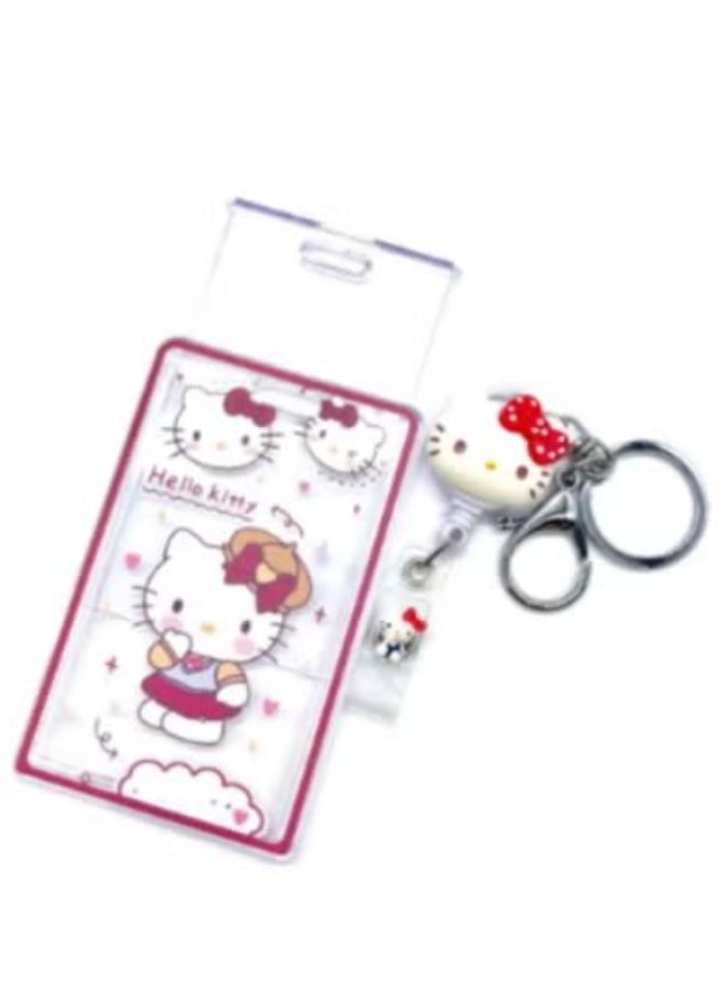 Hello Kitty ID Badge Holder & Keychain Set (Cute Character Design)
