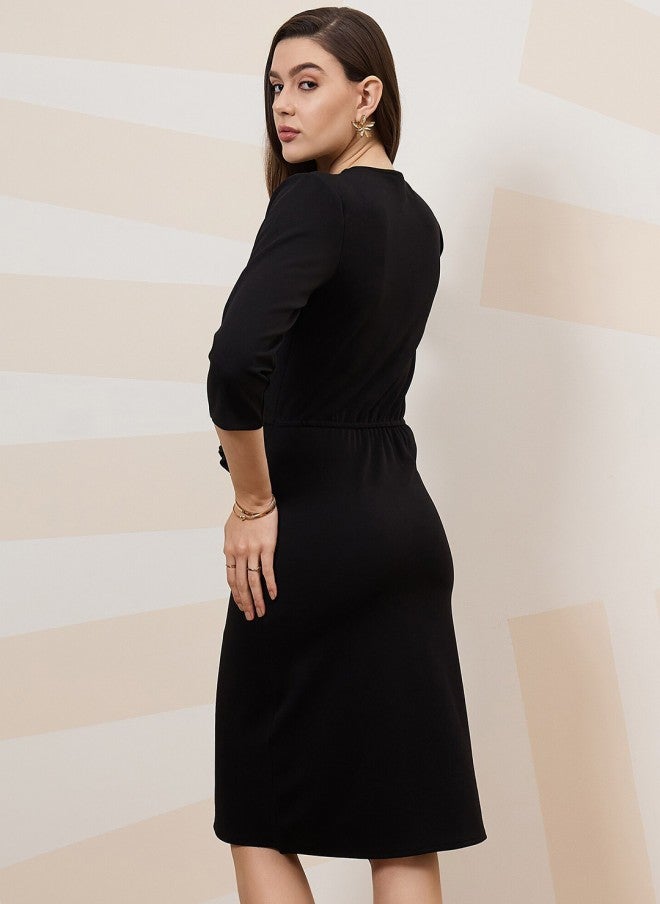 Athena فستان لف أسود للنساء - Image 5