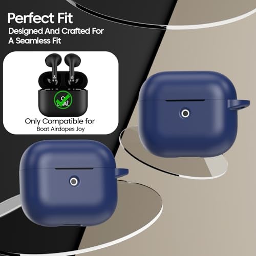 Sounce Premium Silicone Case Cover Compatible with Boat Airdopes Joy – Soft Shockproof & Scratch Resistant Protective Skin, Anti-Slip Grip, Dustproof Lightweight with Front LED Visibility (Blue) - Image 3