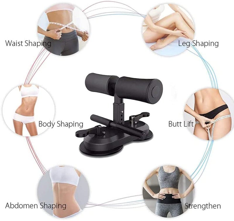 ZURATO Assistive Abdominal Chest and arm Muscles Exercise Adjustable Assistant Fitness Equipment Double Suction Cup Home Workout Healthy Abdomen Press Leg Support (Black) - Image 4