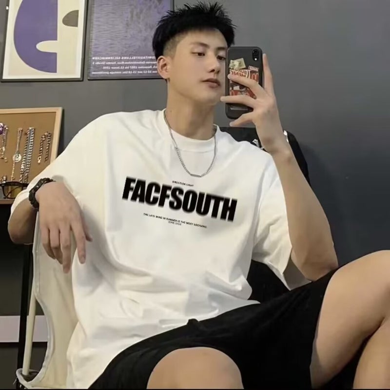 Short-Sleeved T-Shirt Men'S Instagram Popular Brand Hip-Hop Crewneck Base Shirt Top For Summer - Image 1