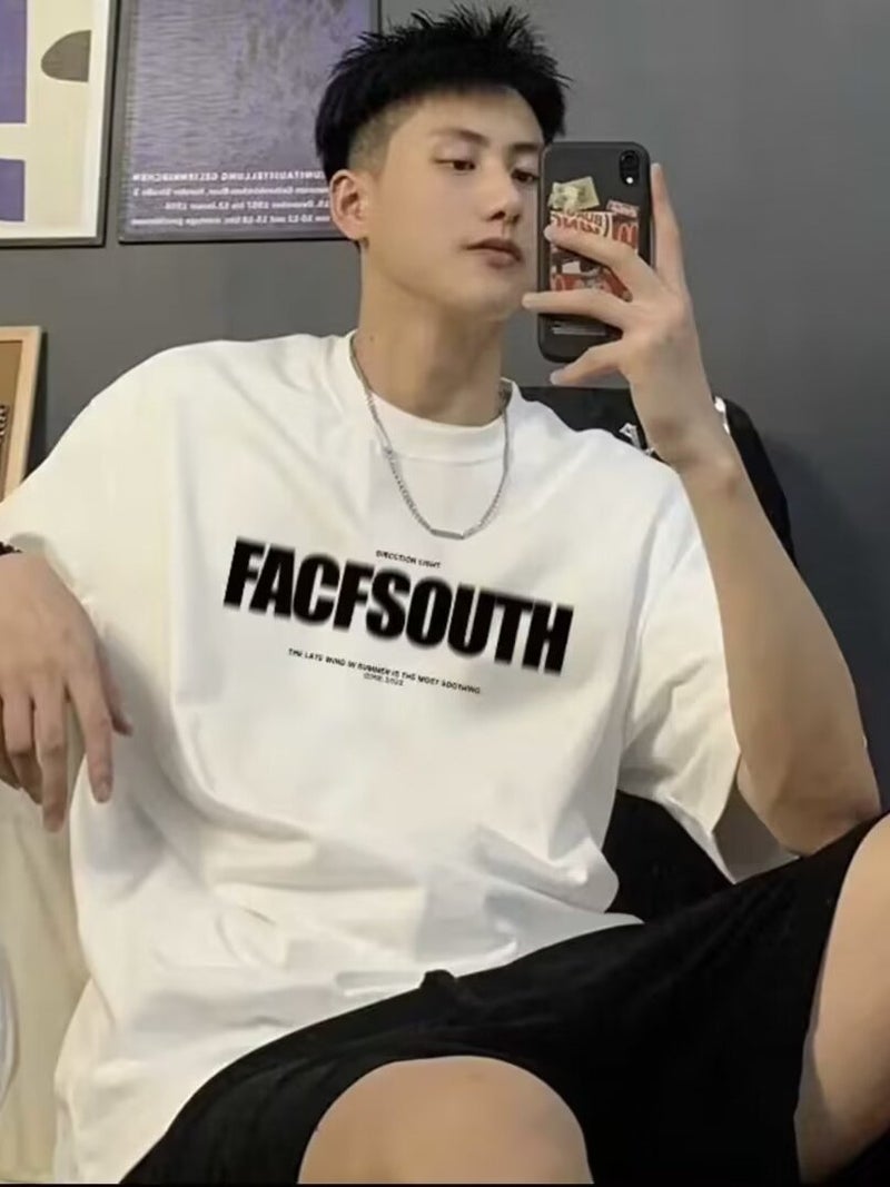 Short-Sleeved T-Shirt Men'S Instagram Popular Brand Hip-Hop Crewneck Base Shirt Top For Summer - Image 2