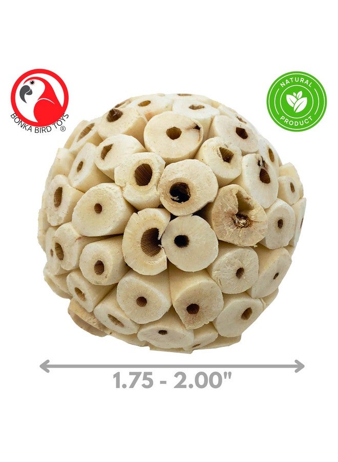 Bonka Bird Toys Bonka Bird Toys 2354 Pk4 Small Sola Atta Ball, 1.75"-2" Diameter, Soft Natural Sola Plant Material, Ideal Chew and Foot Toy for Conures, Ringnecks, Parakeets and Similar Breed Sizes - Image 4