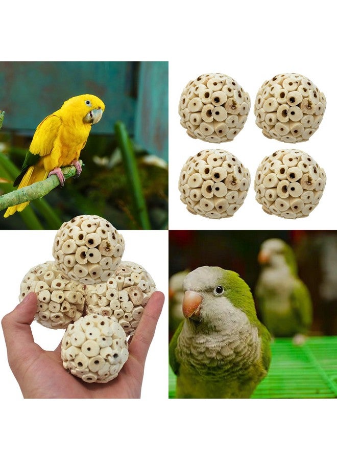 Bonka Bird Toys Bonka Bird Toys 2354 Pk4 Small Sola Atta Ball, 1.75"-2" Diameter, Soft Natural Sola Plant Material, Ideal Chew and Foot Toy for Conures, Ringnecks, Parakeets and Similar Breed Sizes - Image 1
