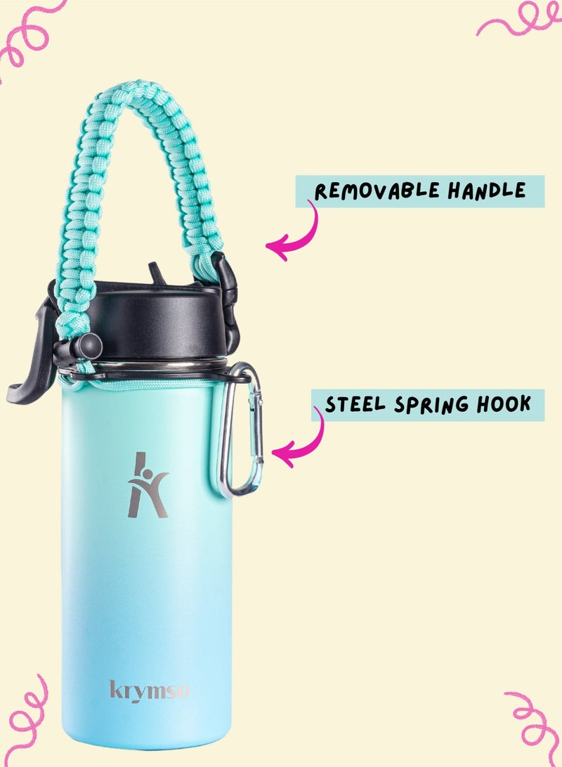 KRYMSO 500ml Water Bottle, Stainless Steel Water Bottle, Water Bottle for Kids Water Bottle with Straw, Thermos, Insulated Water Bottle, Water 500ml with Ai Stickers - Image 5
