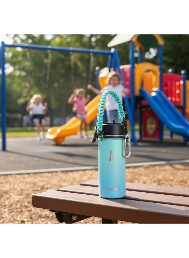 KRYMSO 500ml Water Bottle, Stainless Steel Water Bottle, Water Bottle for Kids Water Bottle with Straw, Thermos, Insulated Water Bottle, Water 500ml with Ai Stickers - Image 3