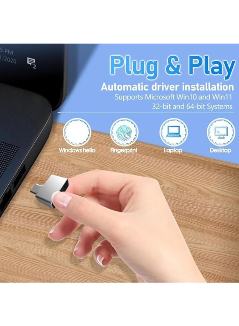 Fingerprint Key, USB-C Fingerprint Key, Fast Fingerprint Reader for Quick & Secure Access, Compatible with Windows 10/11, macOS, Chrome & iOS, Enhanced Security for Laptop & Devices