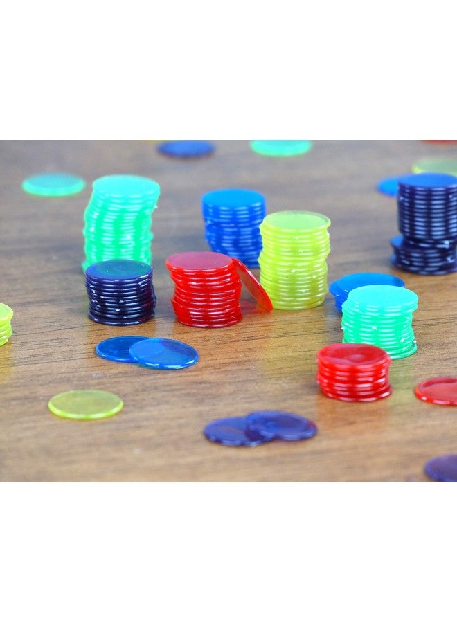 Regal Games Regal Bingo Plastic Bingo Chips 500 Pcs - Clear Transparent Counters Game Chips Set for Board Game - Bingo Night - 3/4 Inch Assorted Colors - Image 5