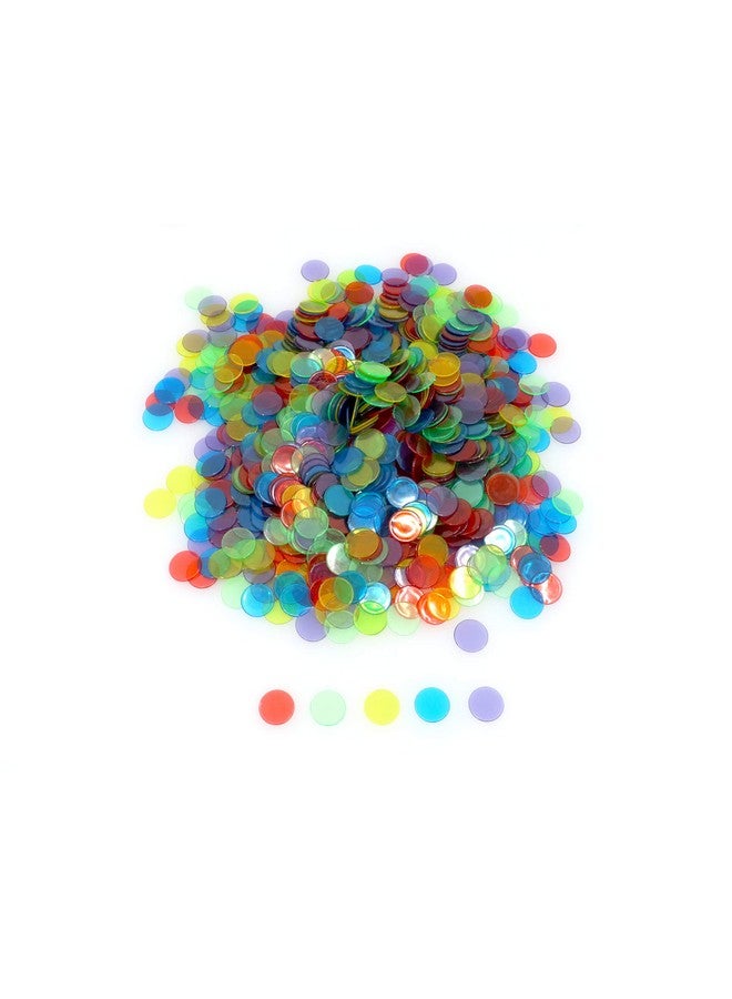 Regal Games Regal Bingo Plastic Bingo Chips 500 Pcs - Clear Transparent Counters Game Chips Set for Board Game - Bingo Night - 3/4 Inch Assorted Colors - Image 2