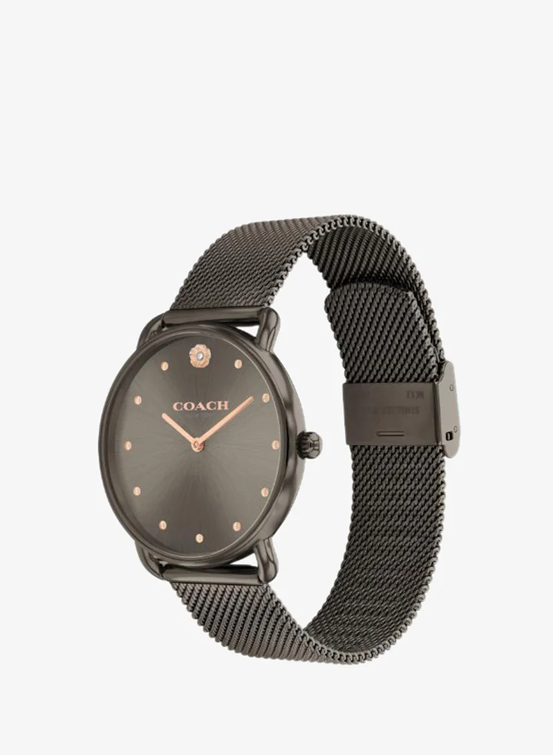 Coach  2-Hand Elliot Collection Quartz Movement Watch For Women With Grey Stainless Steel Bracelet - 14504210 for Women | Best Price UAE
