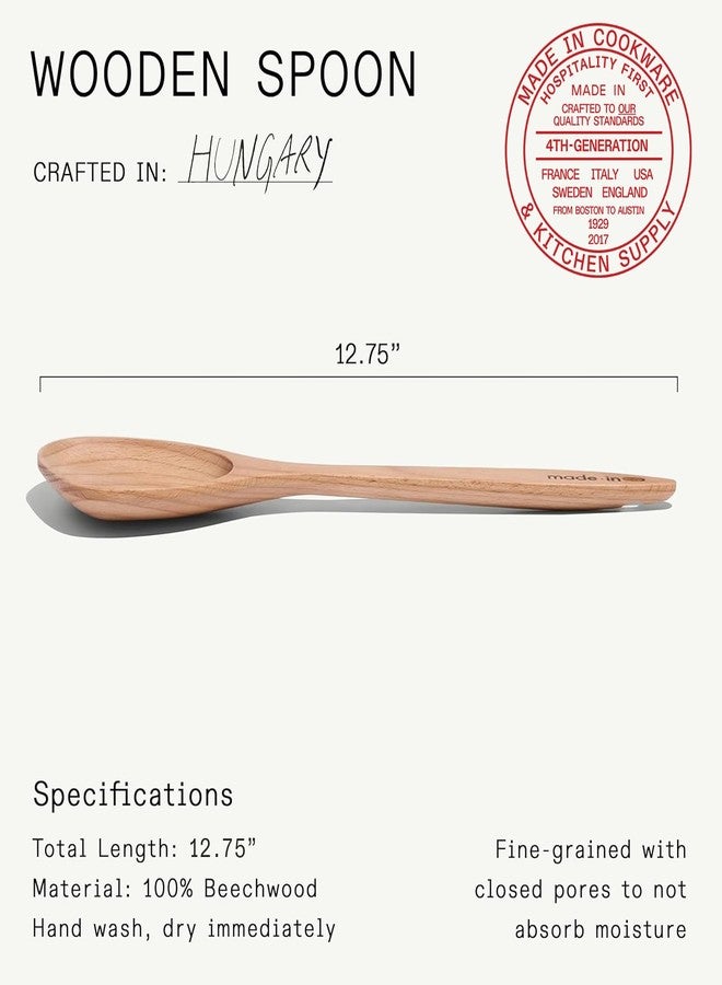 Madein Made In Cookware | Wooden Spoon | Handcrafted for Thorough Mixing and Gentle Cookware Care | Crafted in Hungary - Image 4