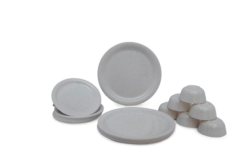 EVAWARE INTERNATIONAL طقم عشاء EVAWARE INTERNATIONAL، 18 وحدة | طقم عشاء ميلامين | طقم أواني خفيفة الوزن للاستخدام اليومي | طقم أطباق وأوعية مقاوم للحرارة - Image 1