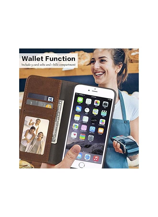 erorex - Case For Infinix Note 10 Pro Pu Leather Wallet Case Magnetic Flip Cover Card Holder Cell Phone Cases Infinix Note 10 Plus Infinix Note 10 Pro Infinix Note 10 Plus Brown - Image 1