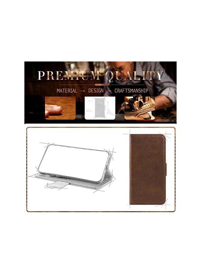 erorex - Case For Infinix Note 10 Pro Pu Leather Wallet Case Magnetic Flip Cover Card Holder Cell Phone Cases Infinix Note 10 Plus Infinix Note 10 Pro Infinix Note 10 Plus Brown - Image 1