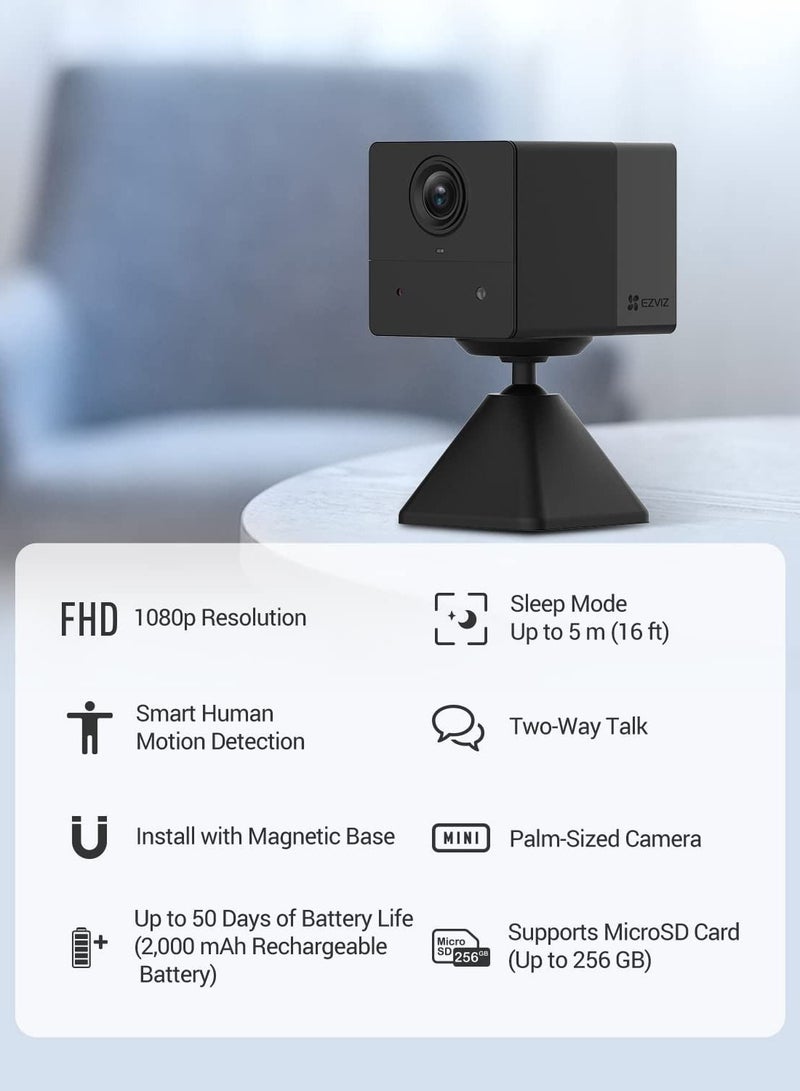 كاميرا مراقبة منزلية ذكية بدقة 2 ميجابكسل 1080P مزودة بخاصية الواي فاي لون اسود - Image 5